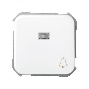 Pulsador con grabado campana 10 A 250V~, luminoso incorporado y sistema de embornamiento rápido Simon 31