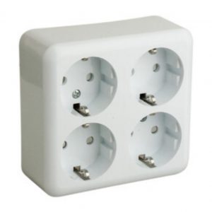 Base Schuko de 4 Tomas Superficie 16A 250V – 3680W