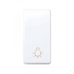 Pulsador con grabado luz 10 A 250V~ de medio elemento y sistema de embornamiento rápido Simon 27 Play