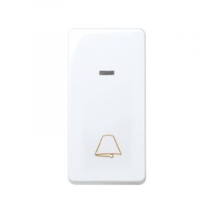 Pulsador con grabado campana 10 A 250V~ de medio elemento, luminoso y embornamiento rápido Simon 27 Play