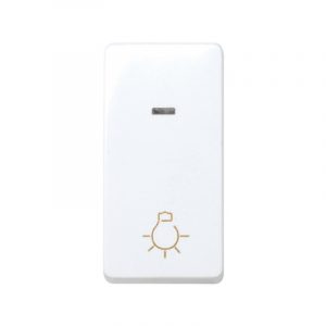 Pulsador con grabado luz 10 A 250V~ de medio elemento, luminoso incorporado y embornamiento rápido Simon 27 Play