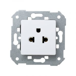 Base de enchufe bipolar mixta (europea-americana) 16 A 250V~ con toma tierra y emb. a tornillo Simon 27 Play