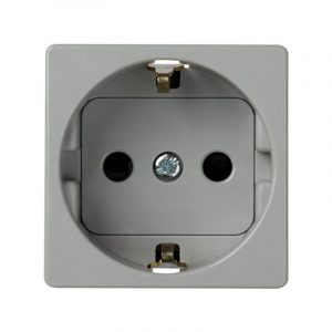 Base de enchufe schuko 16 A 250V~ con dispositivo seguridad y embornamiento a tornillo Simon 27 Play - Gris
