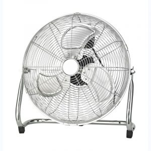 Ventilador metálico de suelo de 16"  Aspas de aluminio Tres velocidades (bajo, medio, alto)